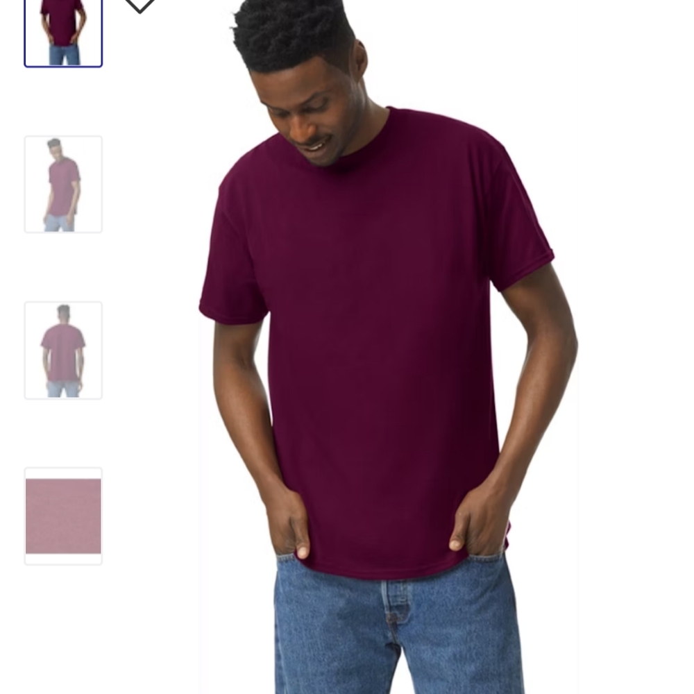 Gildan Burgundy Heavy Cotton Tee unisex Blank Diy